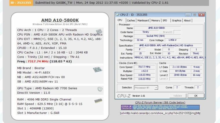 AMD APU 7,30 GHz-en kép