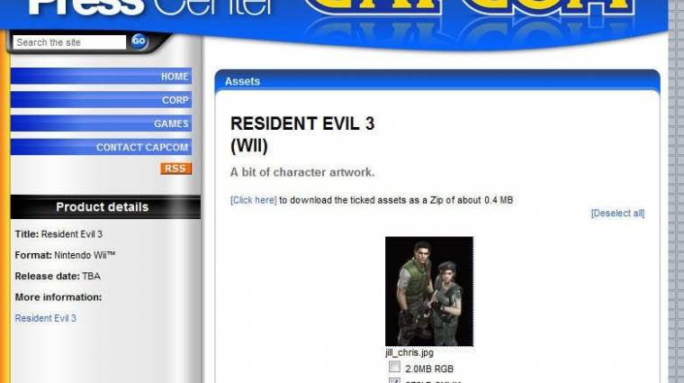 Nem létezik Resident Evil 3 átirat Wii platformra bevezetőkép