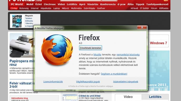 Letölthető a Firefox 4.0 kép