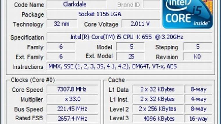 Intel Core i5 CPU 7,3 GHz-re húzva kép