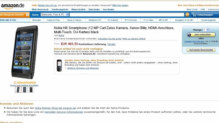 Új infók a Nokia N8 áráról és megjelenéséről kép
