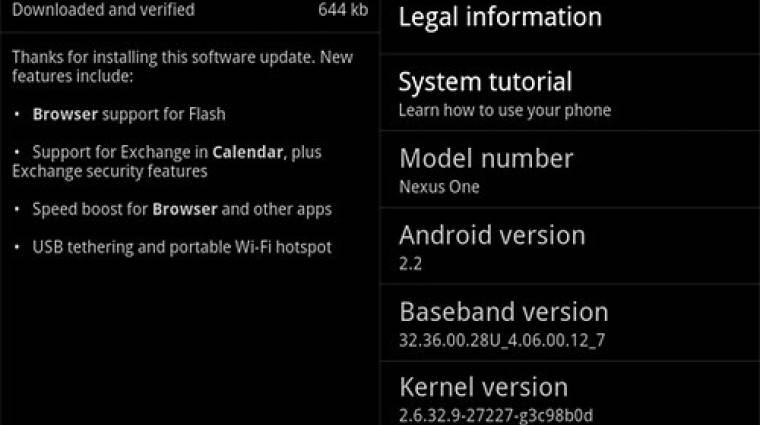 Nexus One: jöhet az Android 2.2 kép