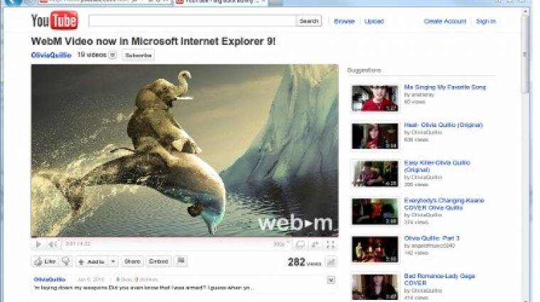 Az Internet Explorer 9 is WebM-képes lett kép