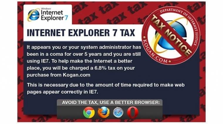 Adót vetettek ki az Internet Explorer 7-re kép