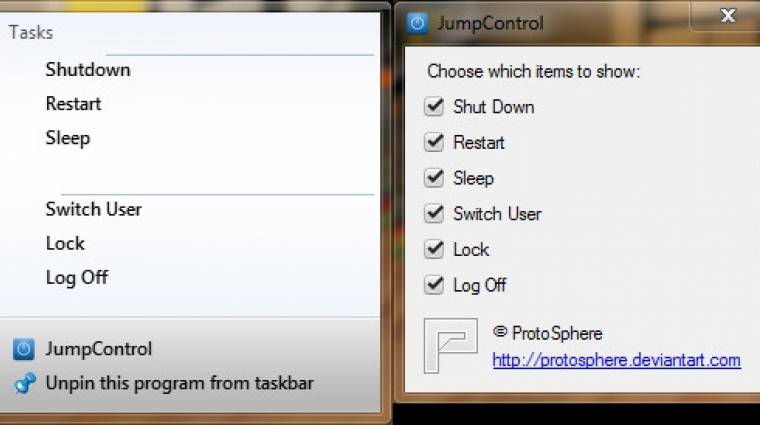 Napi tipp: JumpControl - leállítás a tálcáról kép