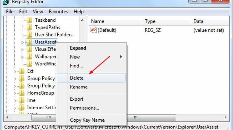 Napi tipp: Registry-kulcs törlése kép
