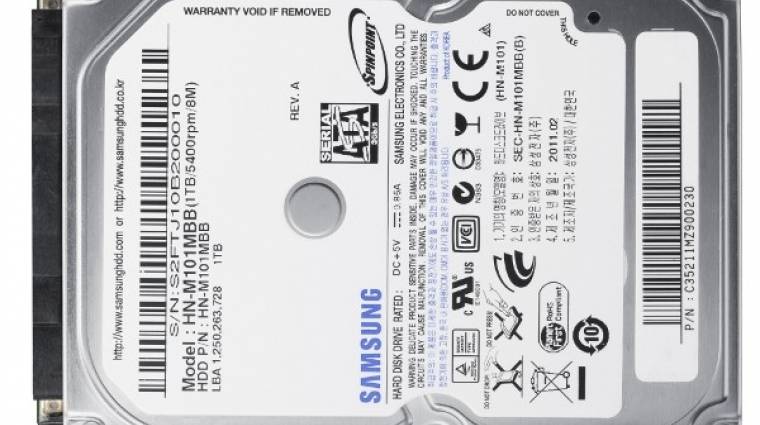 Itt a Samsung 1 TB-os laptop merevlemeze kép