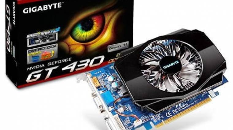 Gigabyte GeForce GT 430 dual slotos hűtővel kép