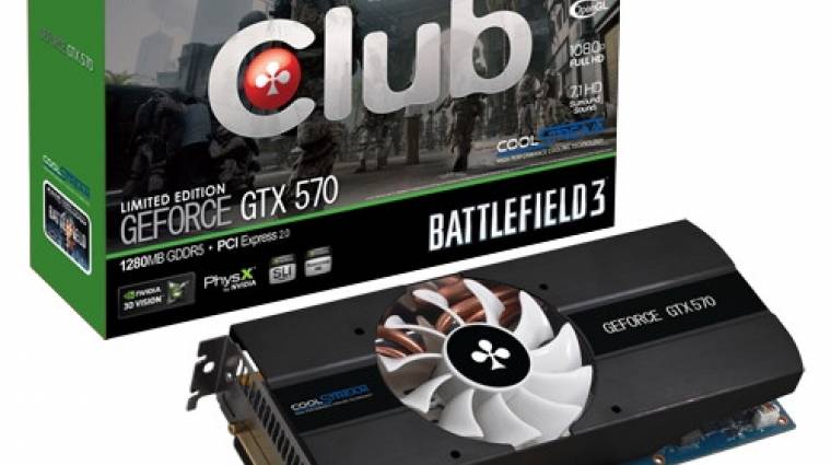 Club3D GeForce GTX 570 Battlefield 3-mal kép