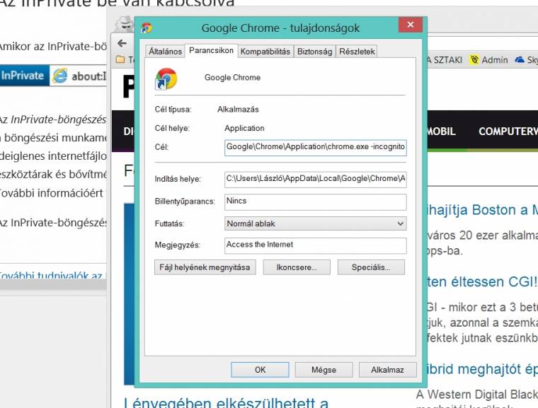 Privát böngészés google chrome