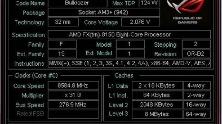 AMD Bulldozer túlhajtás 8,58 GHz-en kép
