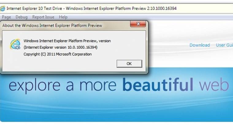 Letölthető az Internet Explorer 10 előzetese kép