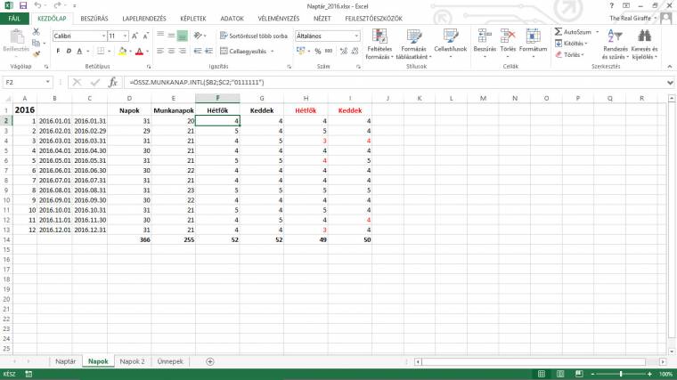 Excel Tippek Vii Evek Honapok Napok Hir Helloworld Online