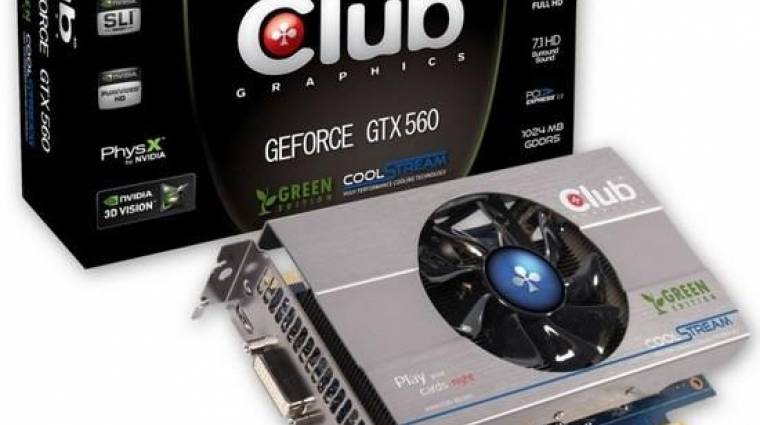 Zöld GeForce GTX 560 Ti a Club 3D-től kép