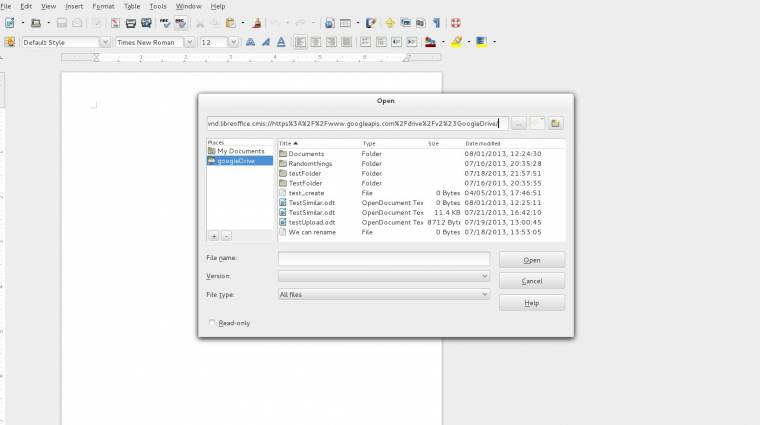 Google Drive integráció a LibreOffice-ban kép