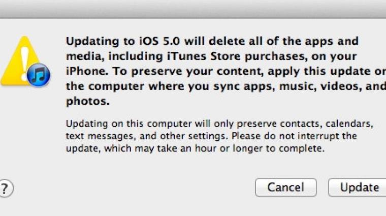 iOS 5 frissítés: veszélyben az adataink? kép