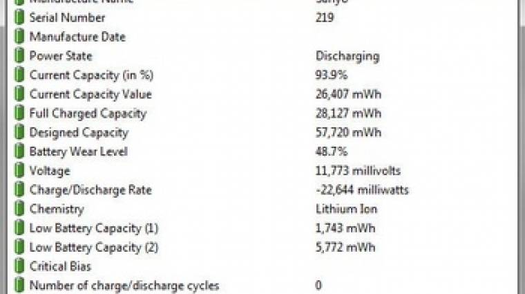 BatteryInfoView: tudj meg mindent az akkumulátorodról (freeware) kép