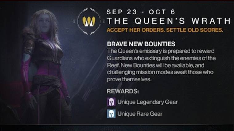 Destiny - elindult a Queen's Wrath esemény bevezetőkép