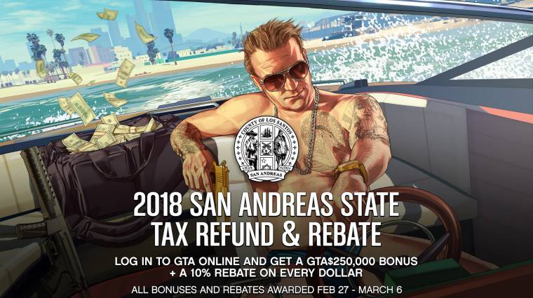 Grand Theft Auto Online - hétvégétől indul az adóvisszatérítés bevezetőkép