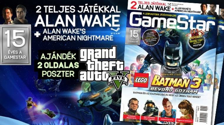 Megjelent a 2014/11-es GameStar Alan Wake teljes játékokkal és GTA V poszterrel bevezetőkép