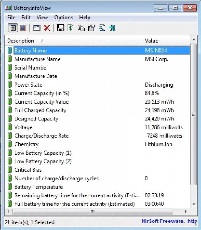 Laptop akkumulátor program