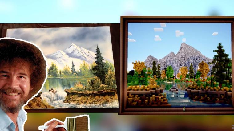 Minecraft - ezúttal egy Bob Ross festményt alkottak újra benne bevezetőkép
