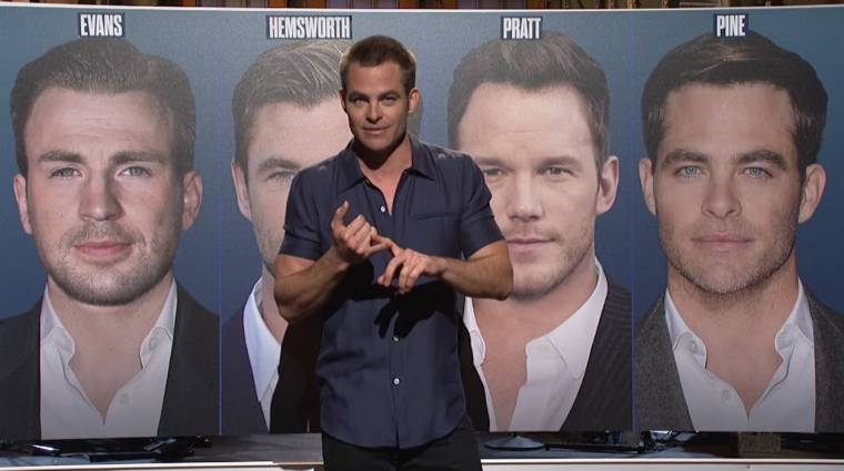 Pine, Pratt, Hemsworth és Evans - Chris Pine dalban mondja el, melyikük melyik kép