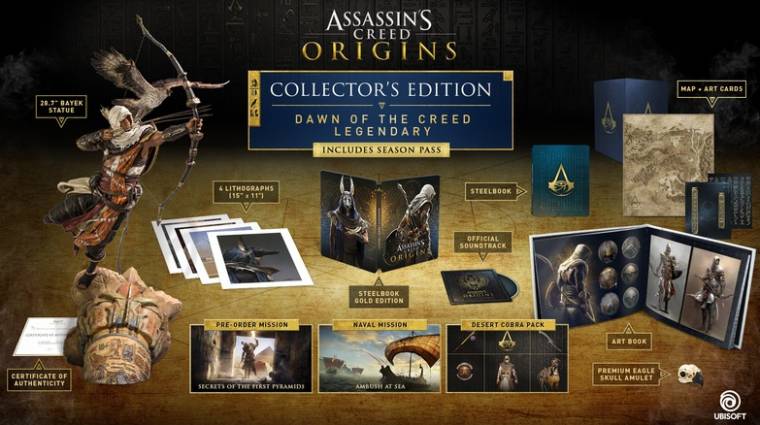 Assassin's Creed: Origins - közel 250 ezer forint ez a gyűjtői kiadás bevezetőkép