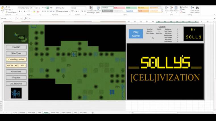 Valaki megcsinálta a Sid Meier's Civilizationt Excelben bevezetőkép