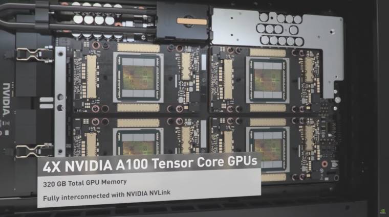 Döbbenetesen erős az NVIDIA új, 4 GPU-s DGX Station A100 szervere kép