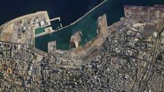 Döbbenetes műholdképeken látható a bejrúti pusztítás mértéke kép