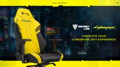 Nagyon kényelmesnek tűnik a Cyberpunk 2077 gamer szék kép