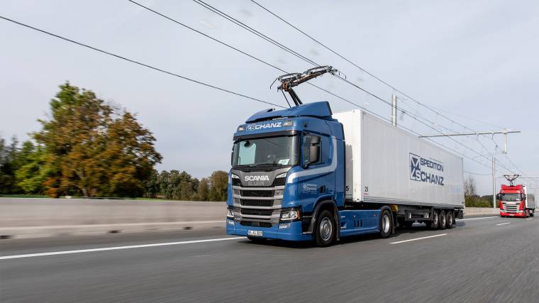 A felsővezetékről táplált elektromos kamionok választ jelenthetnek az AdBlue-problémára is (Fotó: Siemens)