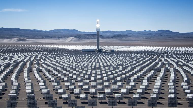 A SolarReserve napelem-farmja az Egyesült Államokban (Fotó: NASA)