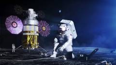 A Holdra induló űrhajósok elektromos autóval teszik meg az első métereket kép