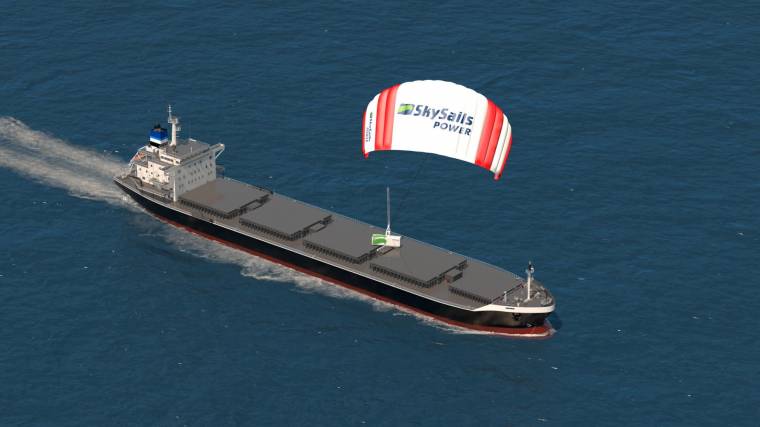 A módszer akár hajókon is használható, de a tengeri szélfarmokat is kiválthatja (Courtesy of the SkySails Group)