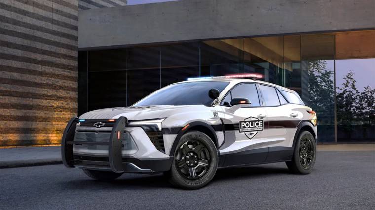 A Chevrolet Blazer elektromos rendőrautó nem sok esélyt ad a gyorshajtóknak (Fotó: GM)