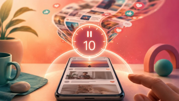 10 másodperc elég ahhoz, hogy ne induljon el a végtelen görgetés telefonon? kép