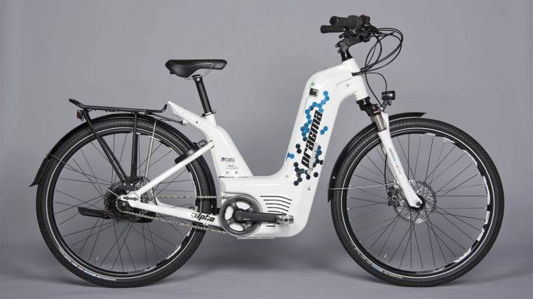 A Pragma Mobility Alpha Neo nevű biciklije a világ első hidrogéncellás kerékpárja (Fotó: Pragma Mobility)
