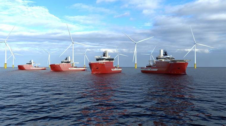 The huge wind turbines are put into operation with the help of special ships (Photo: doggerbank.com)