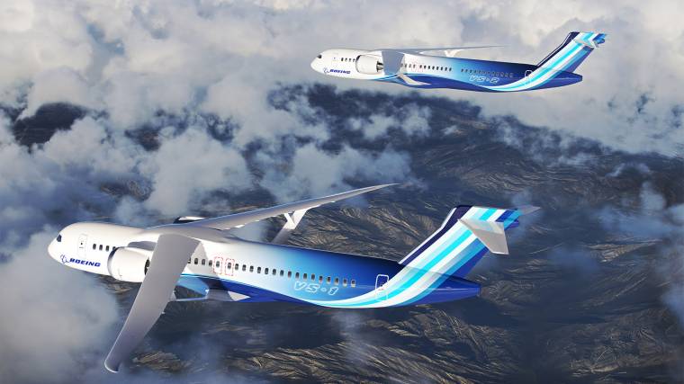 A gerendavázas szárny hatékonyan csökkenti a repülőgépek fogyasztását (Fotó: Boeing)