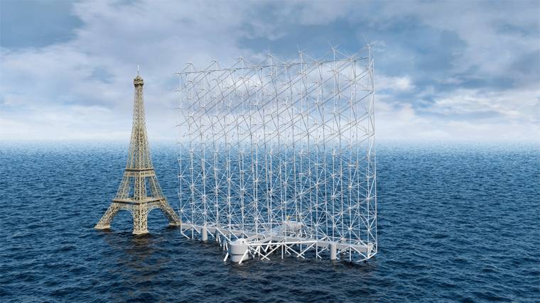 A Wind Catching Systems által tervezett speciális szélerőmű majdnem olyan magas, mint az Eiffel-torony (Fotó: Wind Catching Systems)
