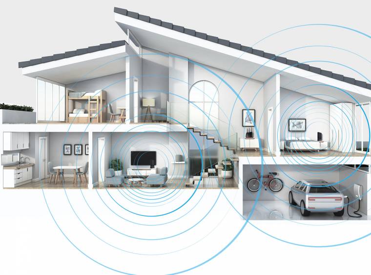 With Wi-Fi roaming, the entire coverage provided by multiple devices appears as a single network