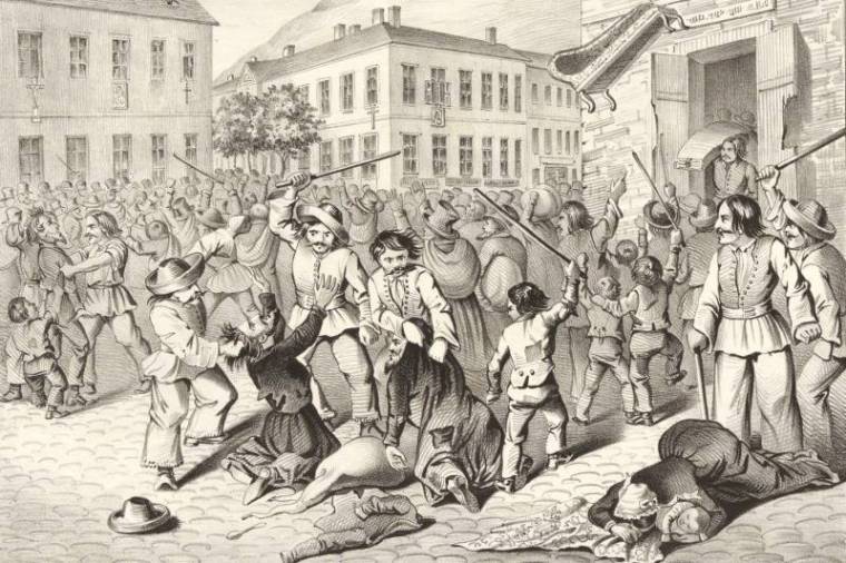 Pozsonyi zsidó pogrom 1848. április 24-én - Forrás: Wien Museum - HMW 88633 - via Telex