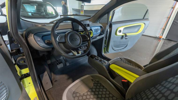 The compact electric car has a surprisingly spacious interior