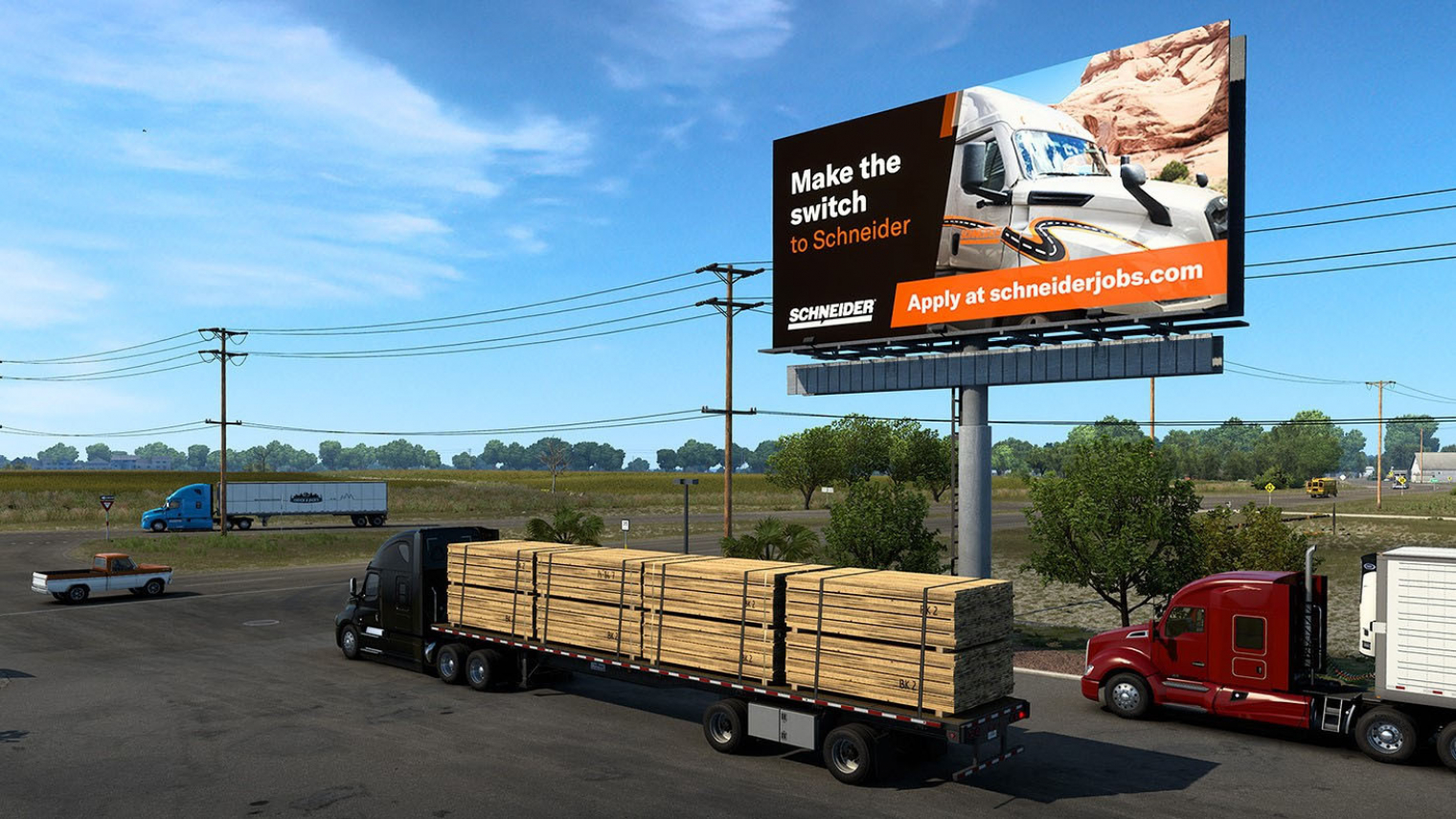 Az American Truck Simulator világában többféle óriásplakátot is elhelyeztek (Fotó: SCS Software)