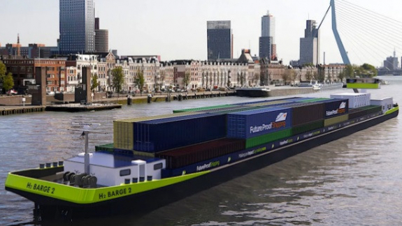 Egy új kibocsátásmentes konténerszállító hajó fog munkába állni a Rajnán kép