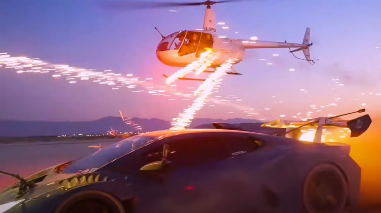Nagy bajba került a youtuber, mert a videójában helikopterből lőttek tűzijátékot egy Lamborghinire bevezetőkép