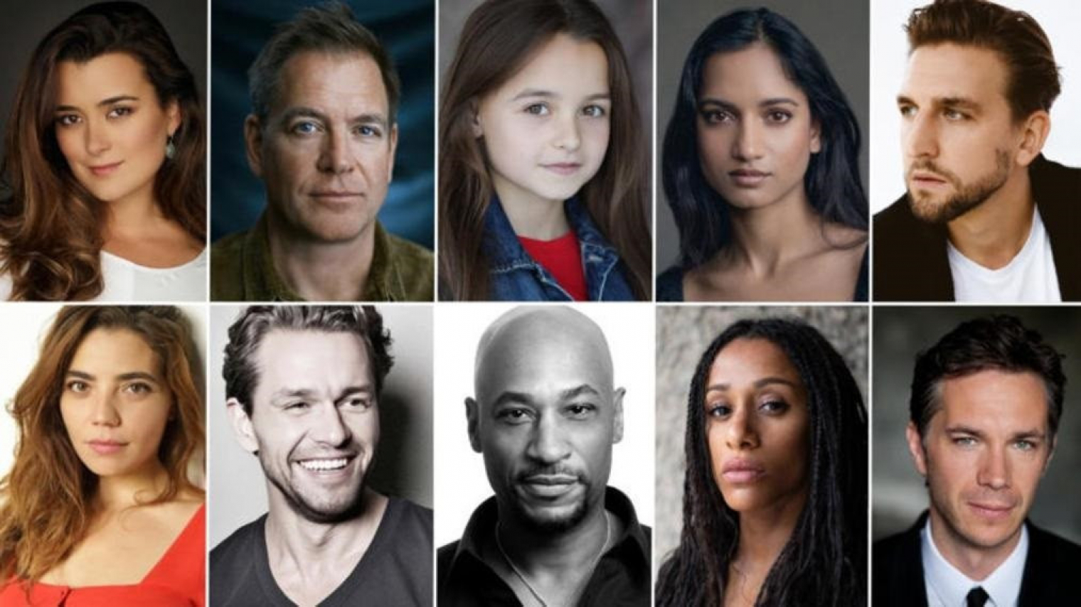 Balról jobbra: Cote de Pablo, Michael Weatherly, Isla Gie, Amita Suman, Maximilian Osinski, Nassima Benchicou, Julian Ovenden, Terence Maynard, Lara Rossi és James D'Arcy.