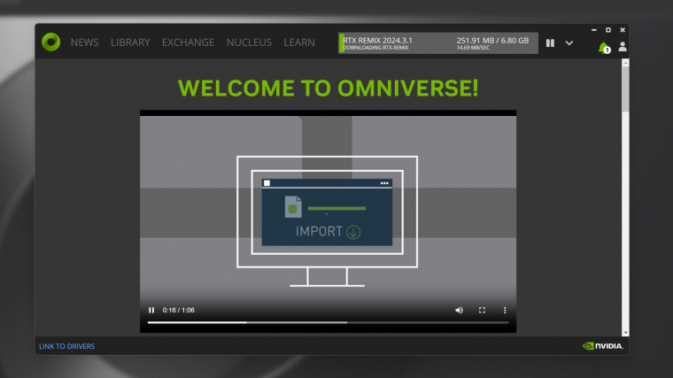 Az Nvidia weboldaláról letölthető kliens először az Omniverse-t telepíti, majd azon belül érhető el az RTX Remix nyílt béta verziója. Ne feledd ellenőrizni a hardveres és szoftveres követelményeket, illetve szükséged lesz egy Nvidia-fiókra is